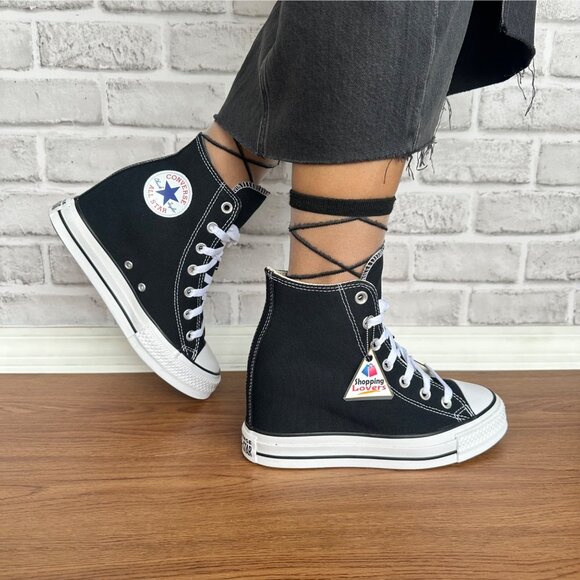 ⭐Converse Chuck Taylor Wedge Platform Sz 7 Womens Shoes Sneakers Black A11909C⭐ - Picture 5 of 8
